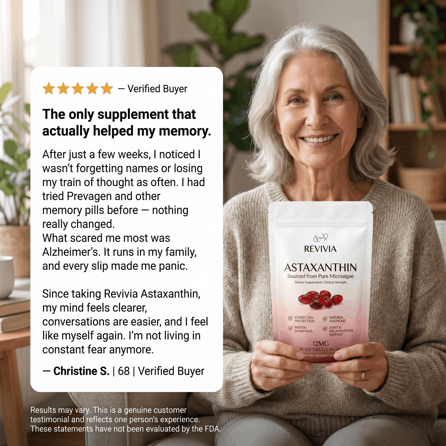 Revivia Astaxanthin Softgels — Clinically Dosed Kidney, Vision & Brain Protection That Actually Reaches Your Cells The Starter Defense