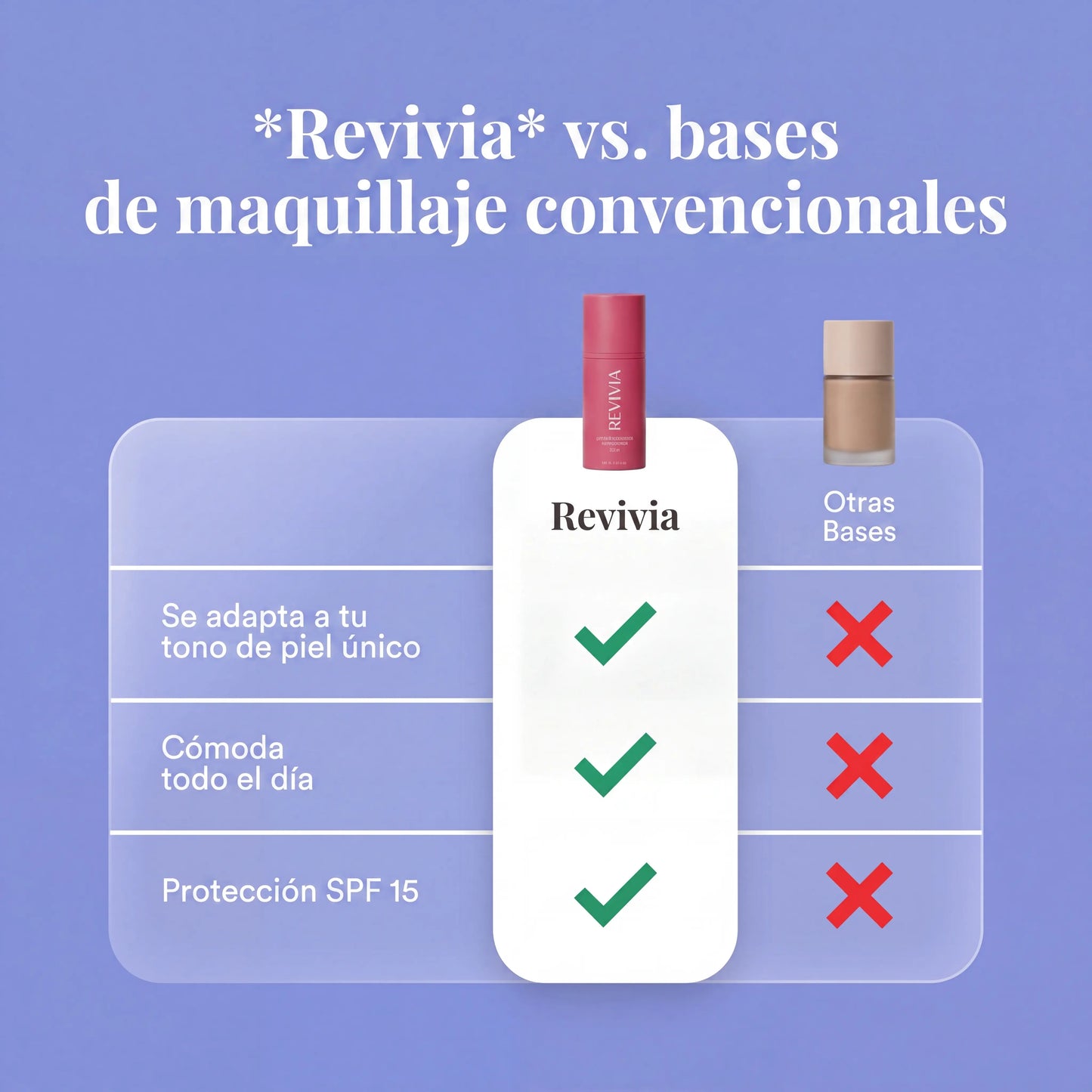 REVIVIA Base de maquillaje que cambia de color